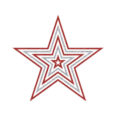 USA Star 1  Metallic Red   Silver  Thumbnail