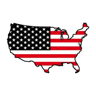USA Map  Red   Black  Thumbnail