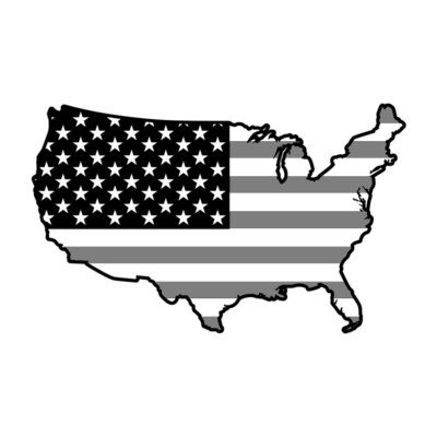 USA Map  Grey   Black  Thumbnail
